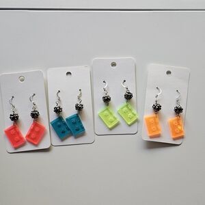 Colorful Geometric Earrings Set Of 4